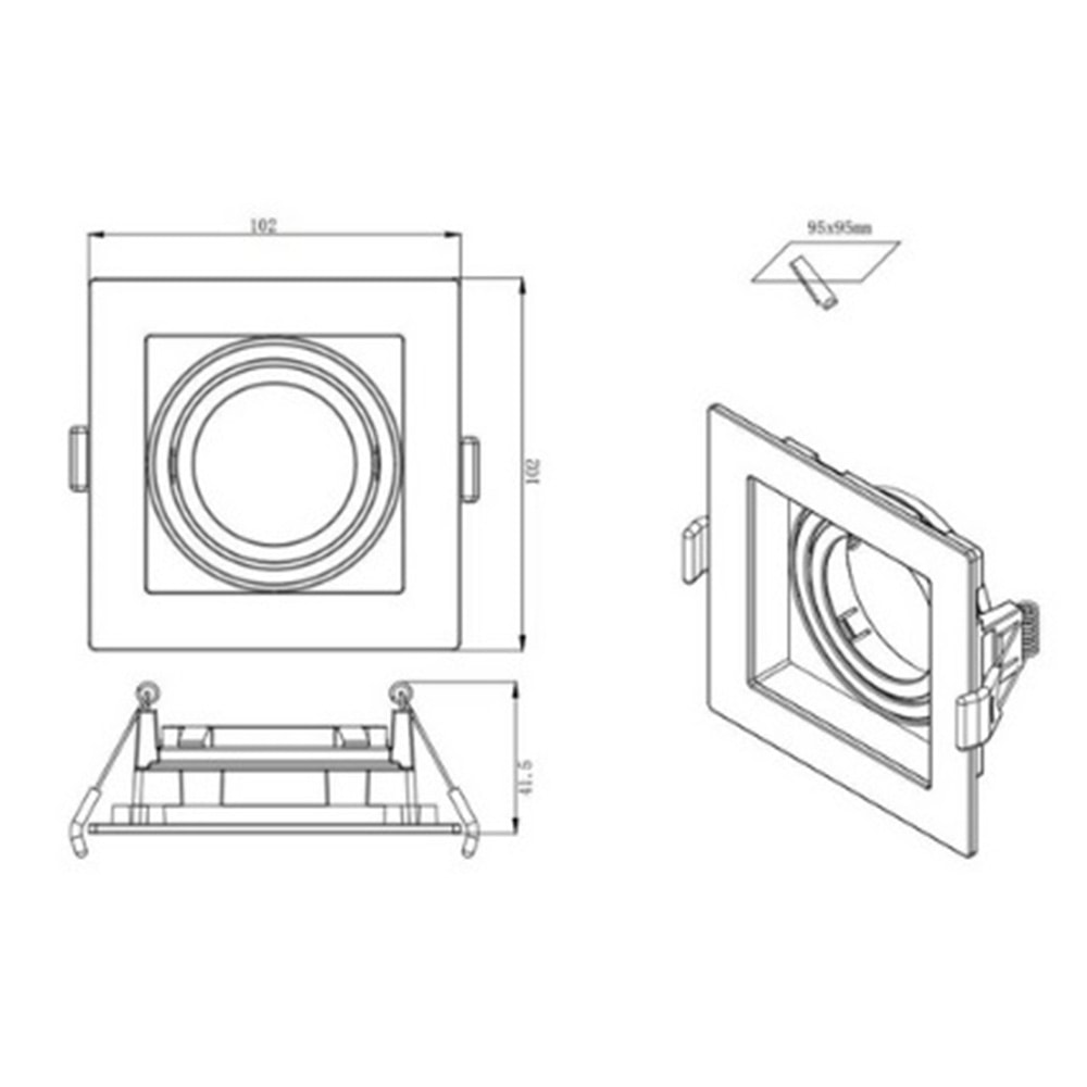 Spot Evoled Embutir Quadrado Par20 E27 Branco - Le-5006
