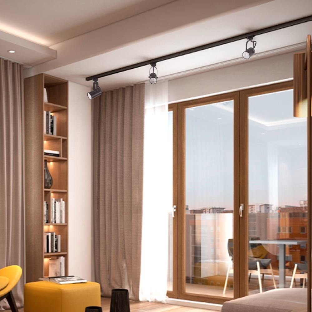 Spot para Trilho Nordecor Lille Preto MR16 - 6640