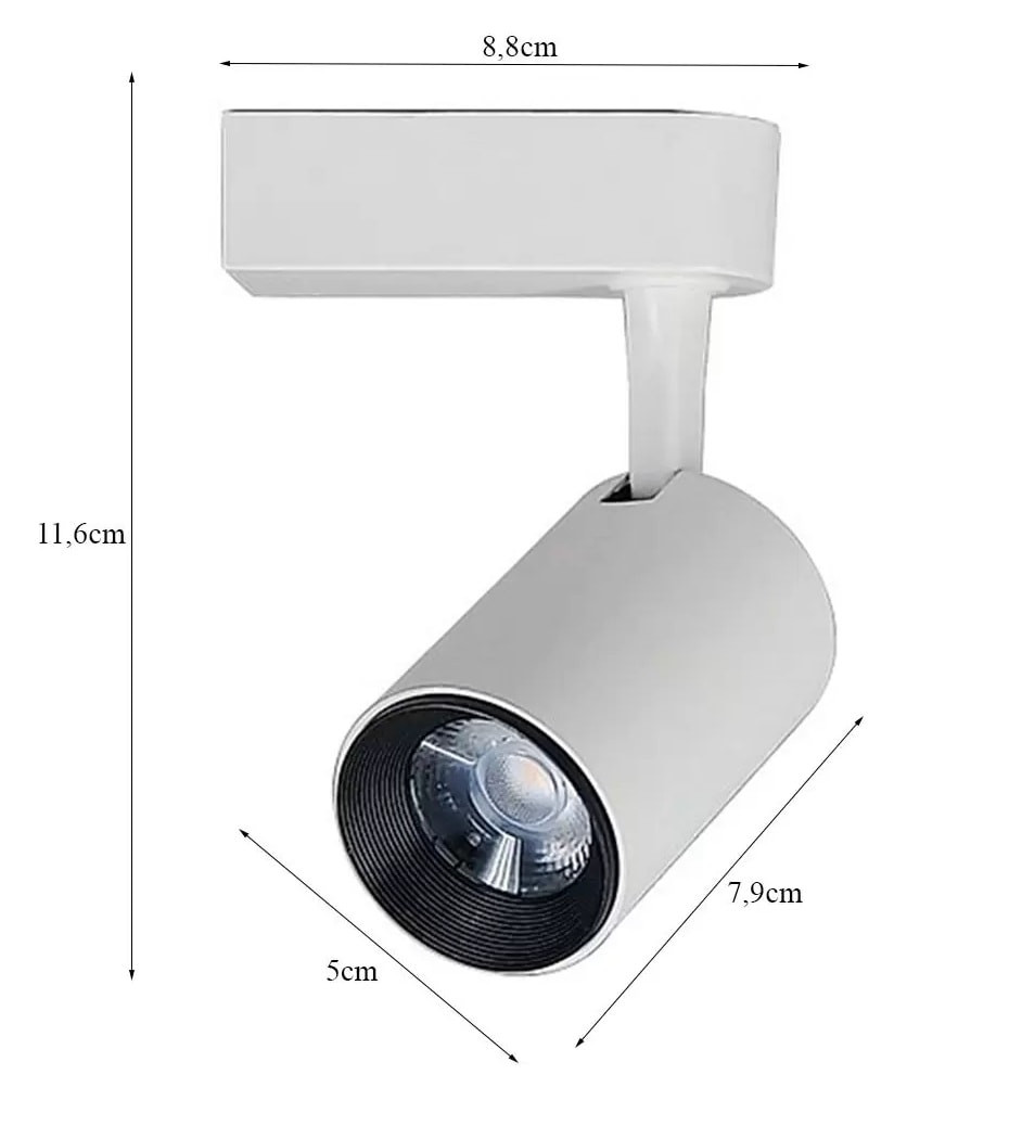 Spots de Trilho Branco Led 7w 6000k Bivolt Delis - Ds7074