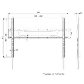 Suporte de TV Fixo ELG TV e Monitores de 42