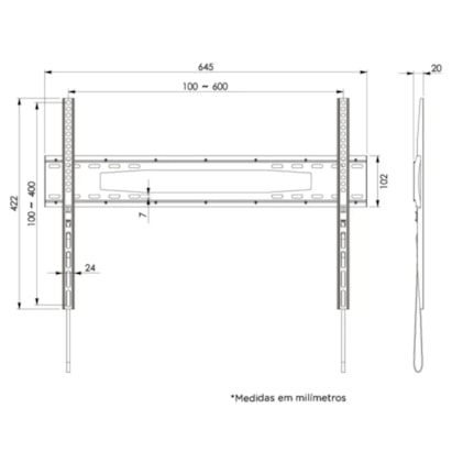 Suporte de TV Fixo ELG TV e Monitores de 42