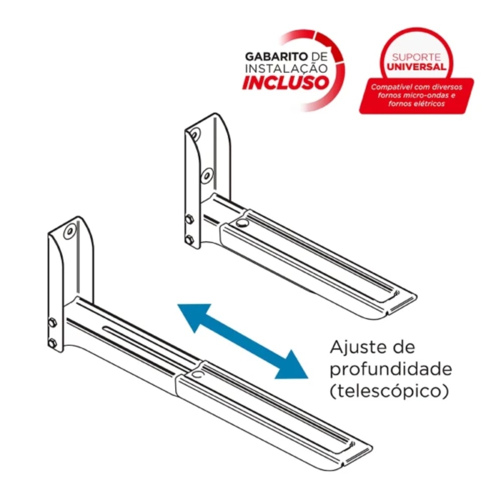 Suporte para Forno Micro-ondas ELG até 30Kg Branco - MW05WH