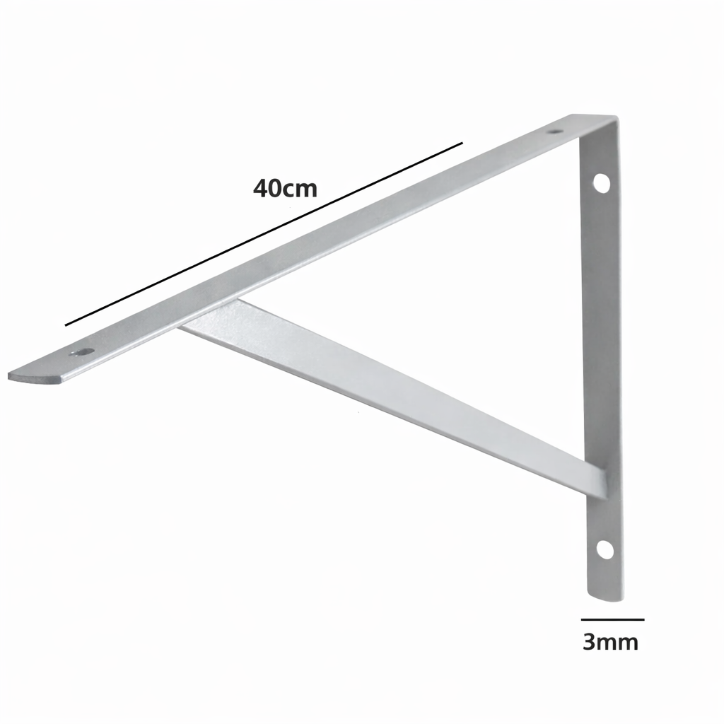 Suporte Para Prateleira 40cm 3mm Branco Baricar
