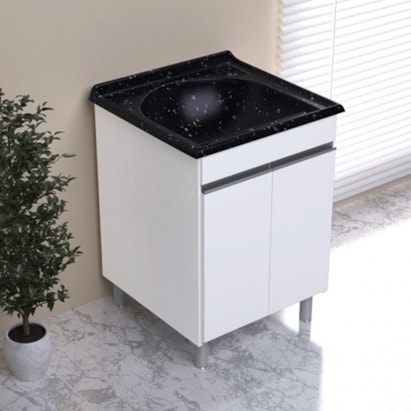 Tanque de Lavar Roupa A.J.Rorato em Mármore Sintético 27L Preto - 500308