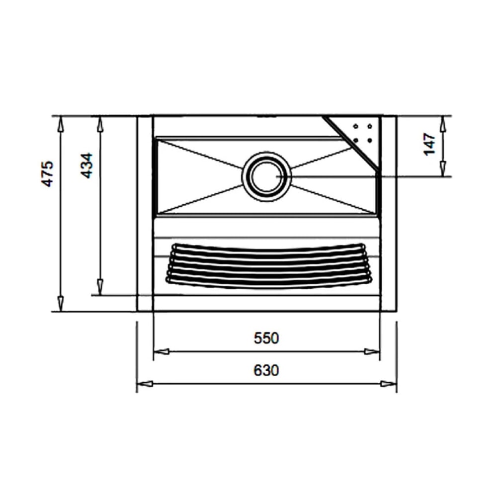 Tanque de Lavar Roupa Docol  Aço Inox 35L 63x47,5cm - 17049CH