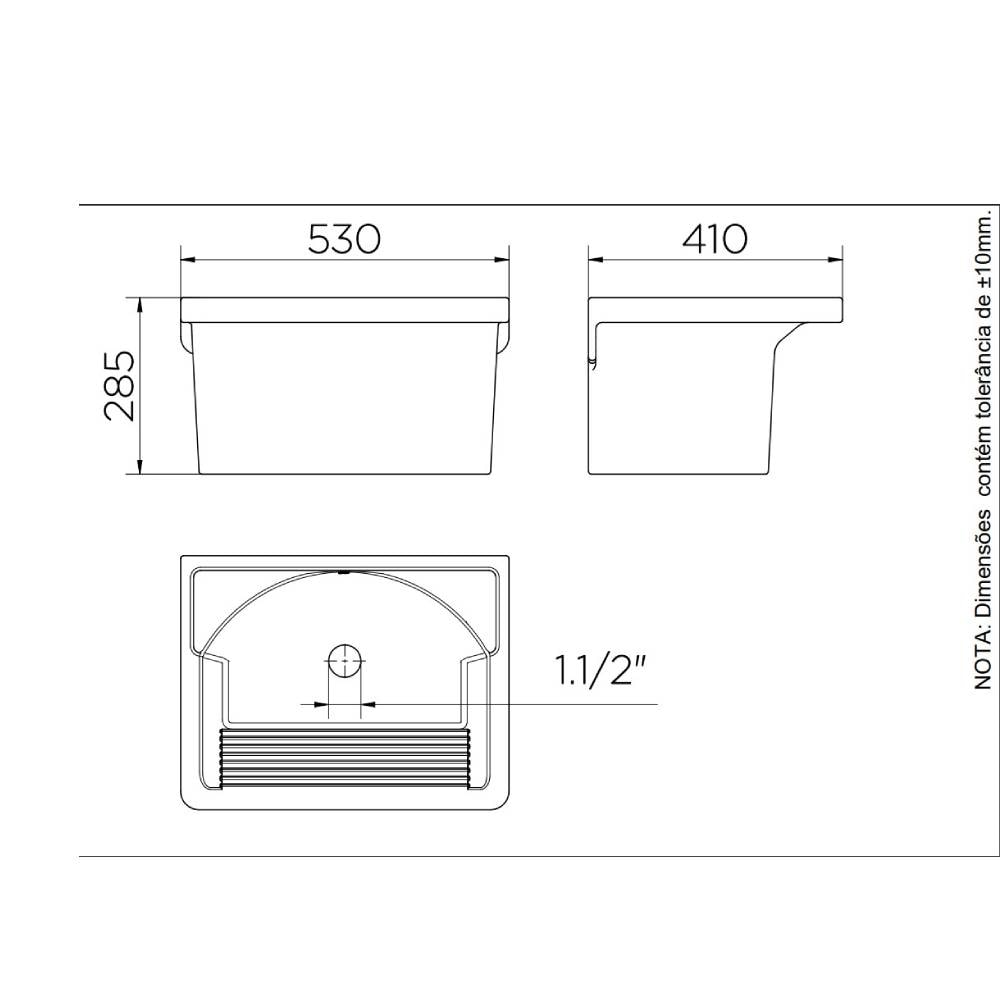 Tanque de Lavar Roupa Docol Suspenso em Louça 22L White - 90019118026