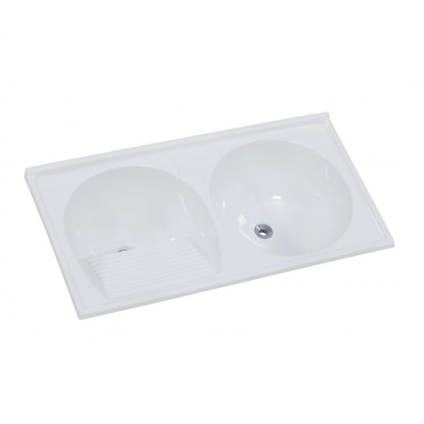 Tanque de Lavar Roupa Duplo A.J.Rorato em Mármore Sintético 23L Gelo - 507209