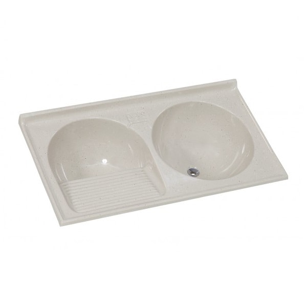 Tanque de Lavar Roupa Duplo A.J.Rorato em Mármore Sintético 31L Travertino - 507214