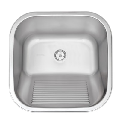 Tanque de Lavar Roupa Encaixe Aço Inox Acetinado Tramontina Hera 25L 40x40cm - 94403107