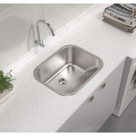 Tanque de Lavar Roupa Encaixe Aço Inox Acetinado Tramontina Hera 30L 50x40cm - 94400107