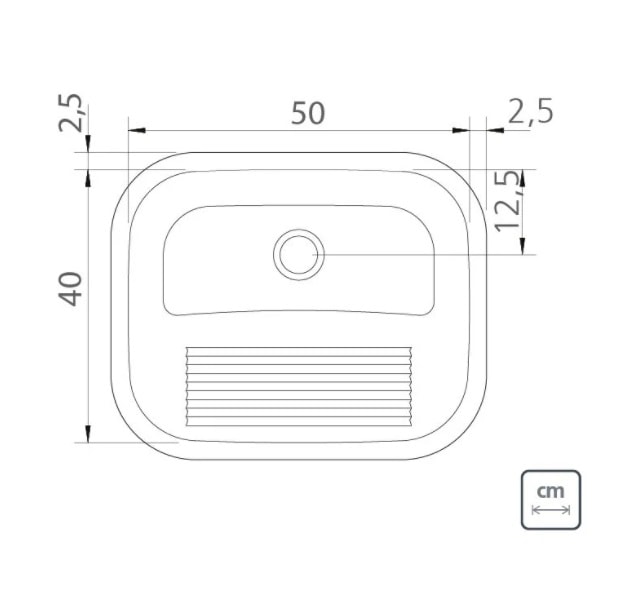 Tanque de Lavar Roupa Encaixe Aço Inox Acetinado Tramontina Hera 30L 50x40cm - 94400107