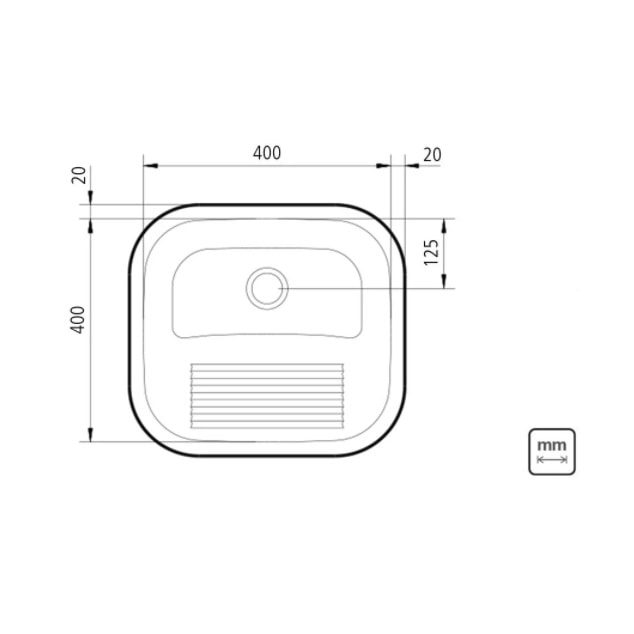 Tanque de Lavar Roupa Encaixe Aço Inox Polido Tramontina Hera 25L 40x40cm - 94403407