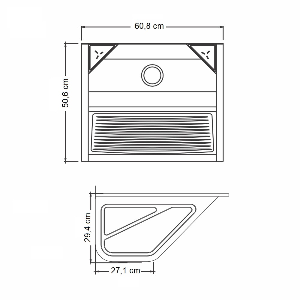 Tanque de Lavar Roupa GhelPLus Inox Alto Brilho 48L com Suporte – 10.04.04070