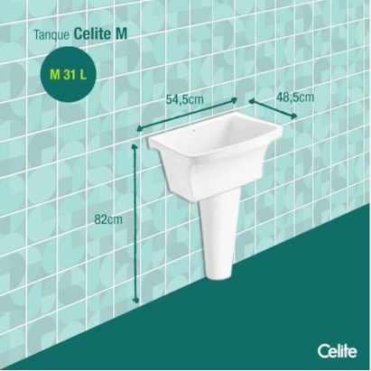 Tanque de Lavar Roupa Incepa Médio em Louça 31L Branco - 51265