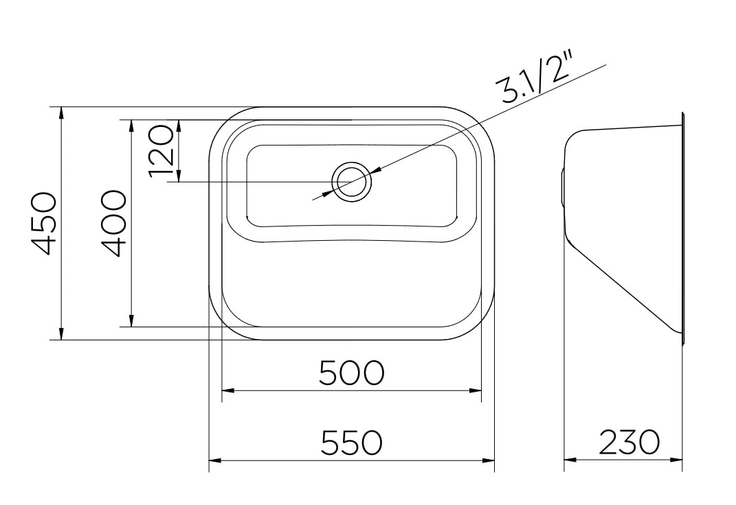 Tanque de Lavar Roupa Inox Docol 32L 55x45cm - 01704604