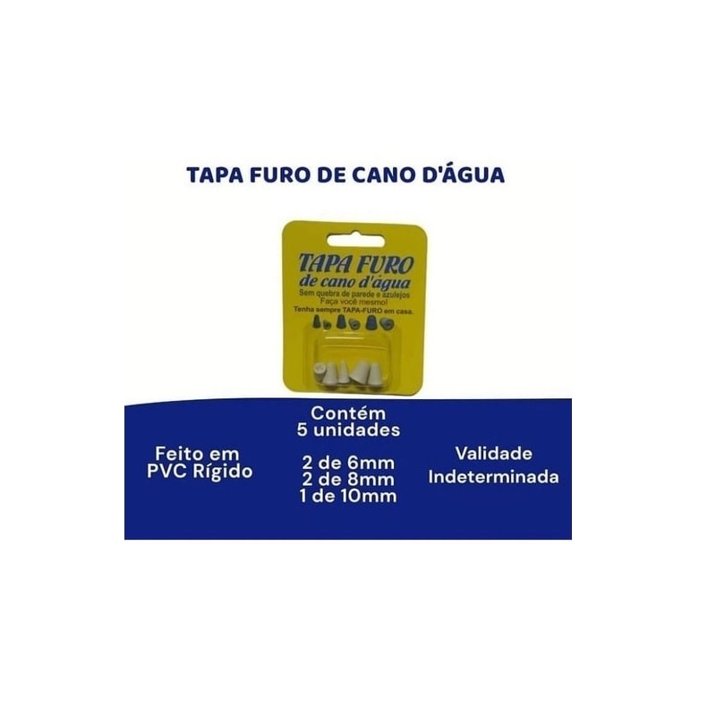 Tapa Furo Cano de Água Kit Oidic