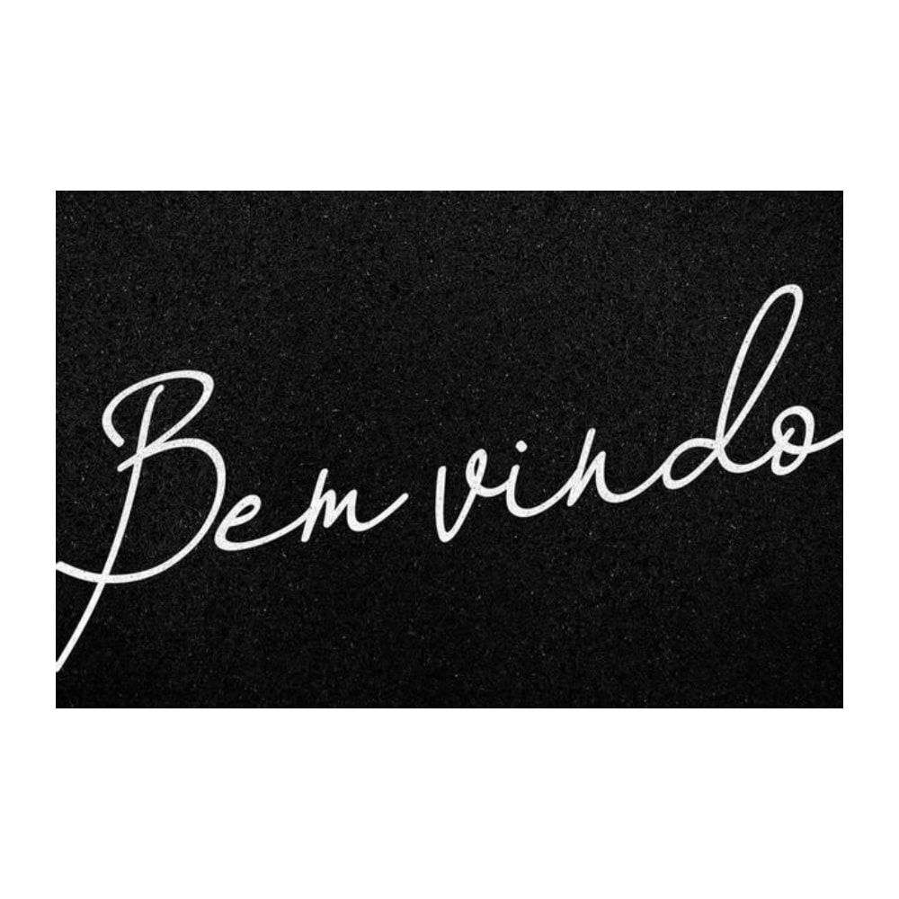 Tapete Kapazi Vinil Preto Bem Vindo Light 60x40cm - 017303VC1