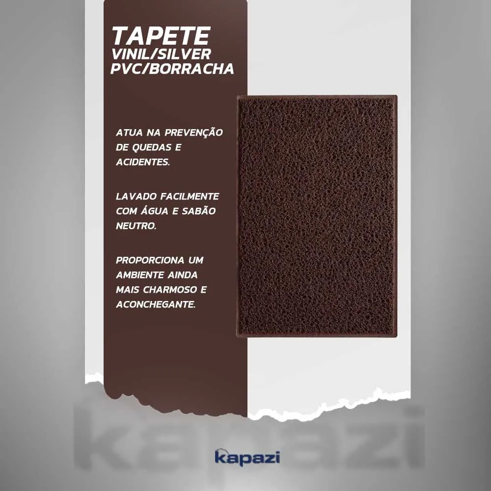 Tapete Kapazi Vinil Silver Marrom 60x40cm 10mm - 01440401