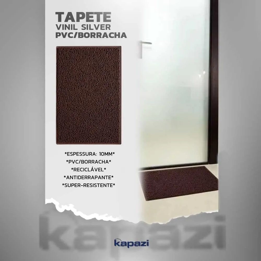 Tapete Kapazi Vinil Silver Marrom 60x40cm 10mm - 01440401