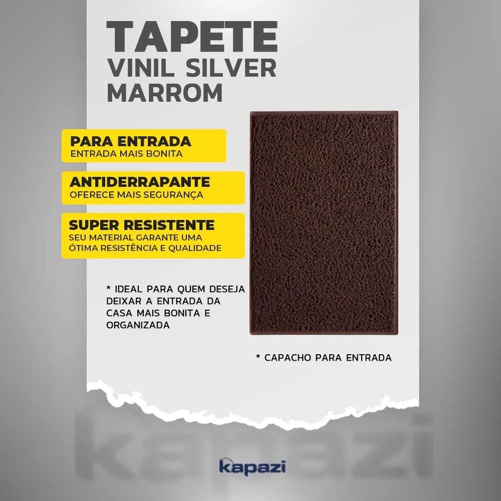 Tapete Kapazi Vinil Silver Marrom 60x40cm 10mm - 01440401