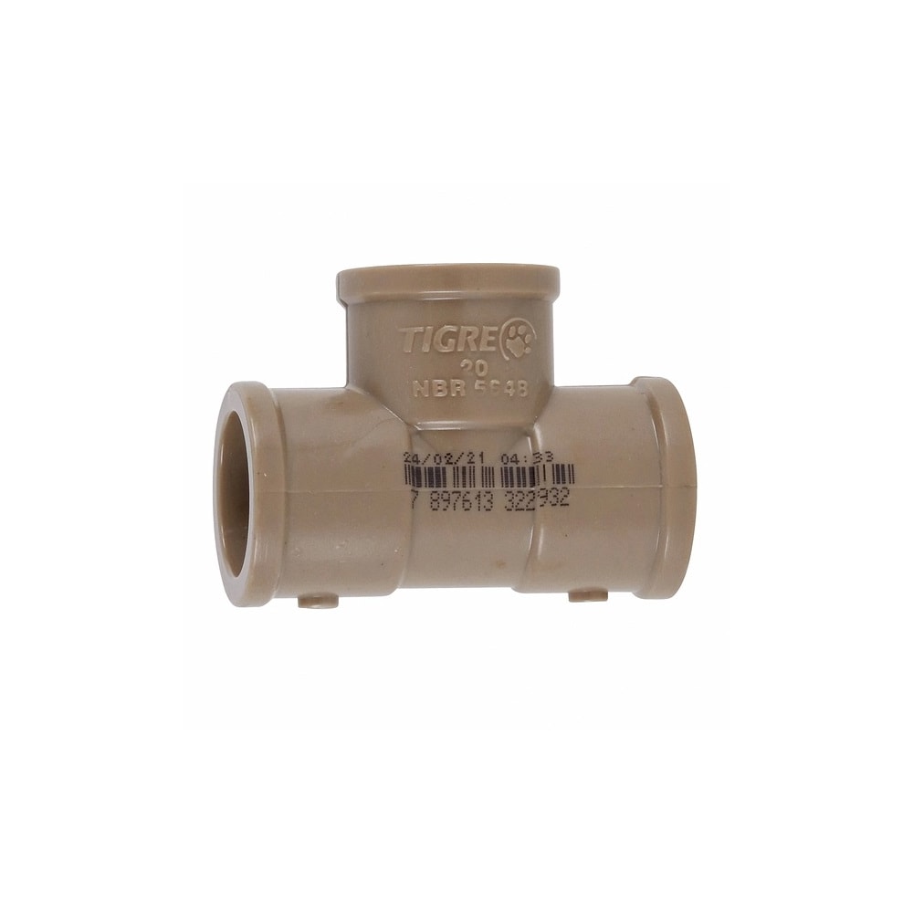 Tê PVC 90º Soldável Tigre 20mm 1/2