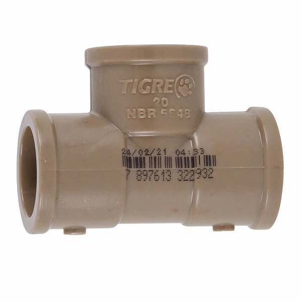 Tê PVC 90º Soldável Tigre 20mm 1/2