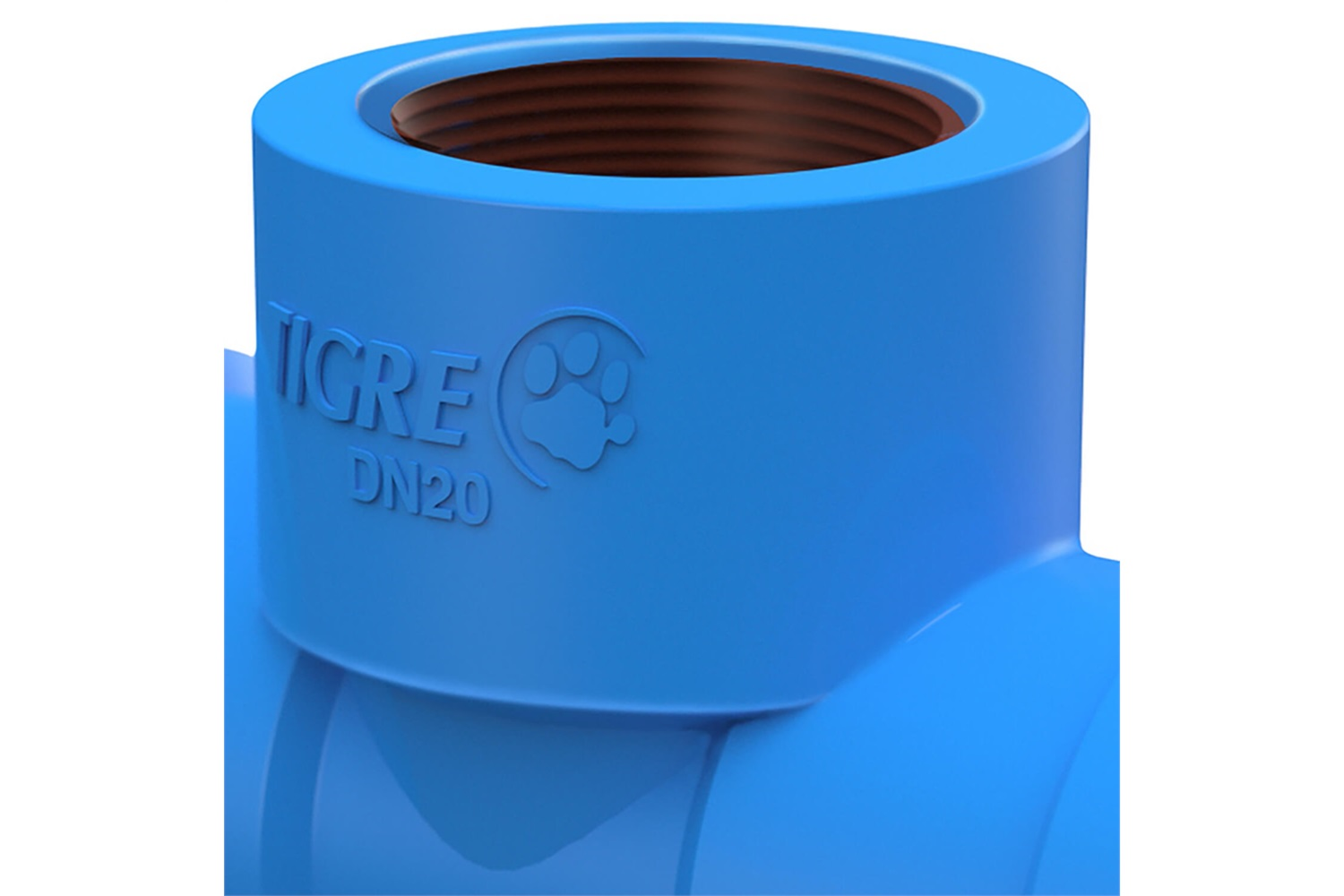 Tê PVC com Bucha Tigre Roscável e Soldável 25mmX1/2