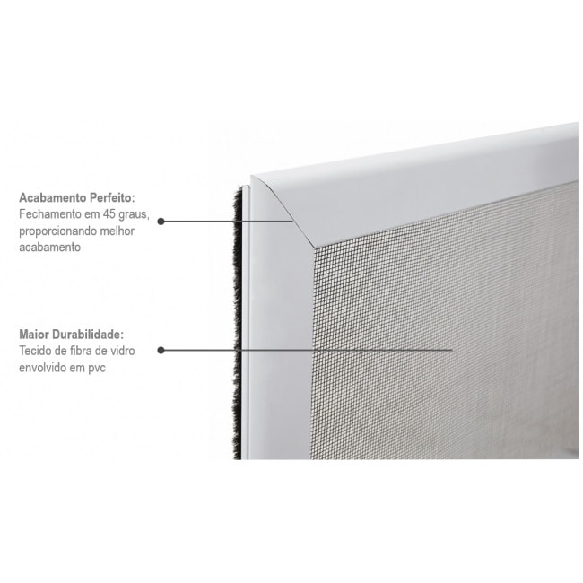 Tela Mosquiteira em Alumínio Sasazaki Aluminium para janela de 100x150cm Branca - 79.02.003-6