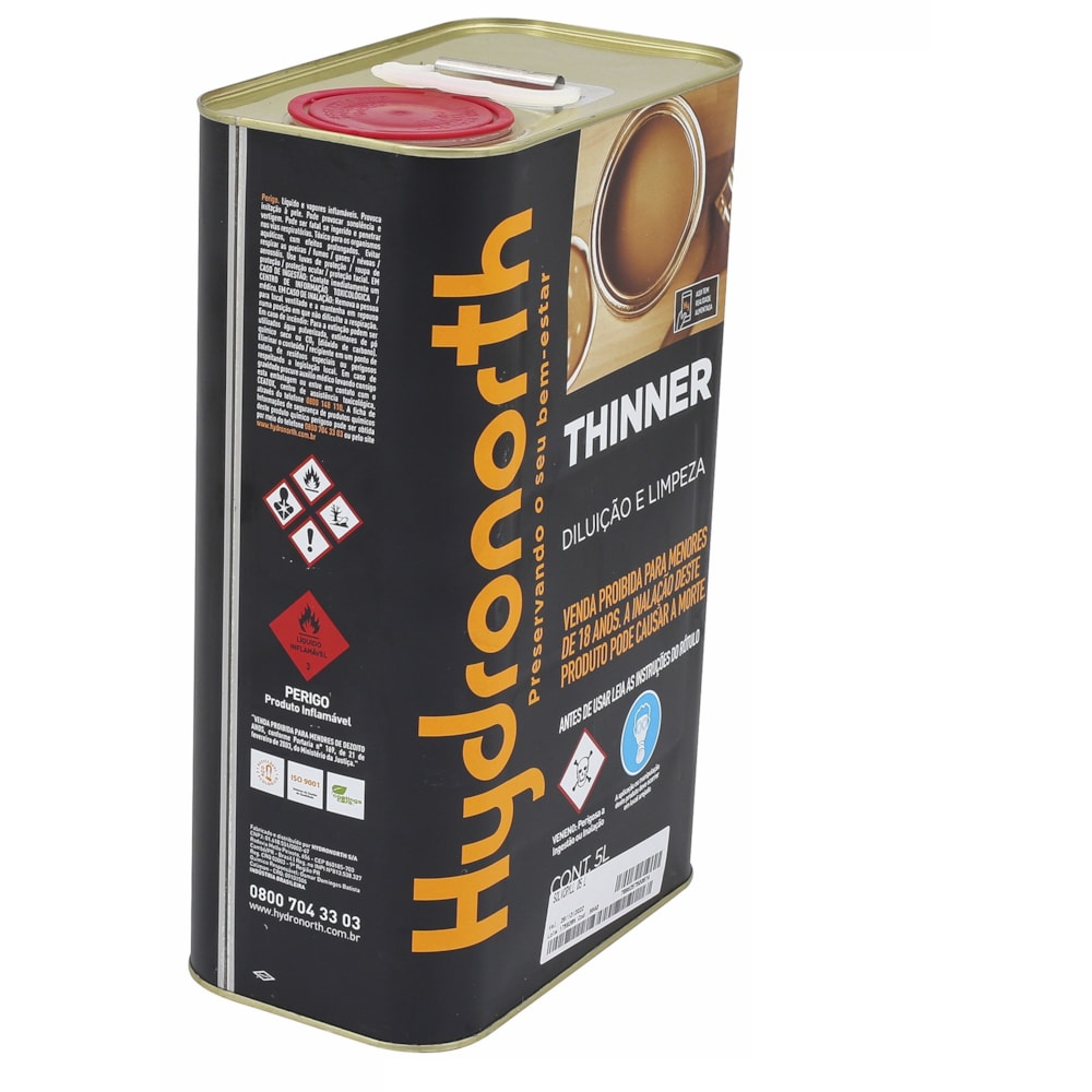 Thinner Solvente SolvCryll Hydronorth 5 Litros