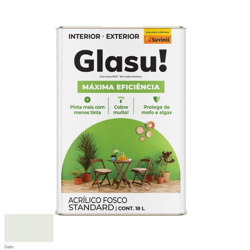 Tinta Acrílica Glasu Máxima Eficiência Gelo 18L - 57758299
