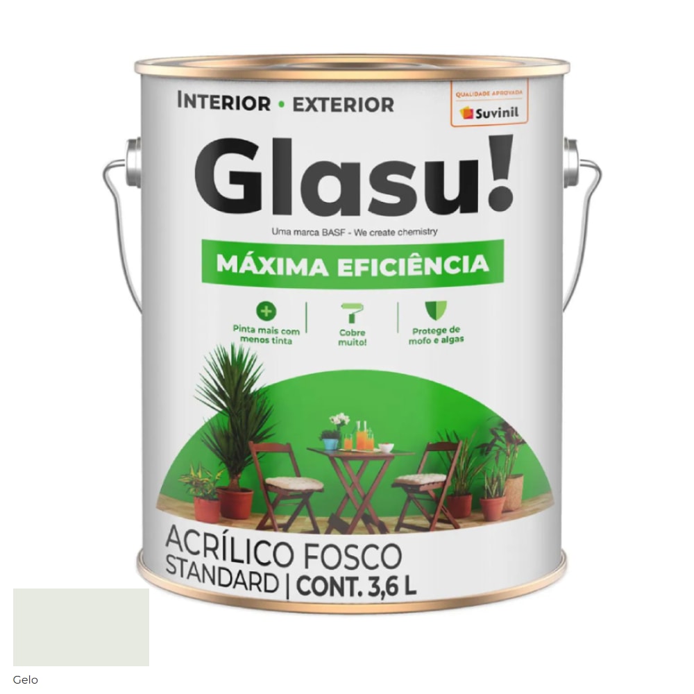 Tinta Acrílica Glasu Máxima Eficiência Gelo 3,6L - 57763917