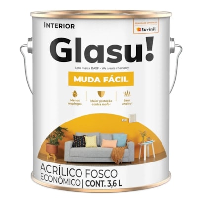 Tinta Acrílica Glasu Muda Fácil Camurça 3,6L