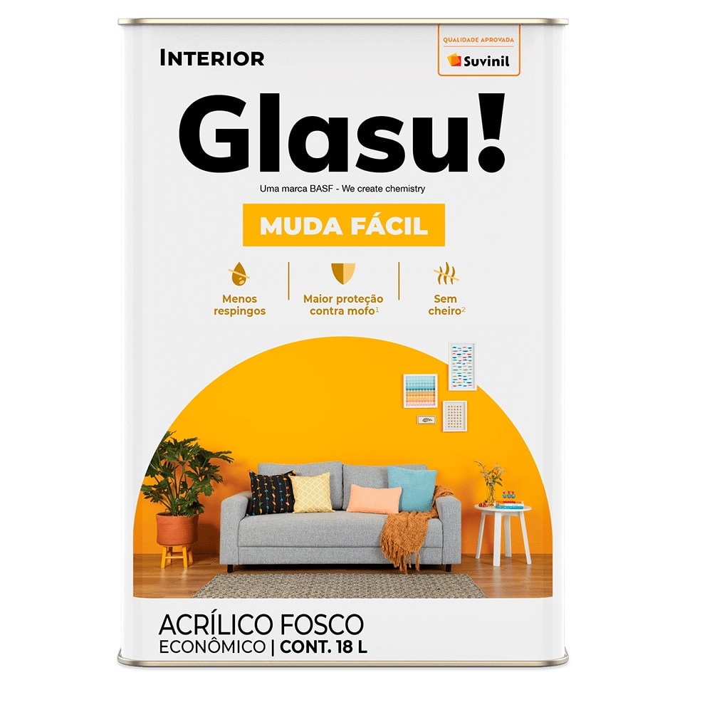 Tinta Acrílica Glasu Muda Fácil Harmonia 18L