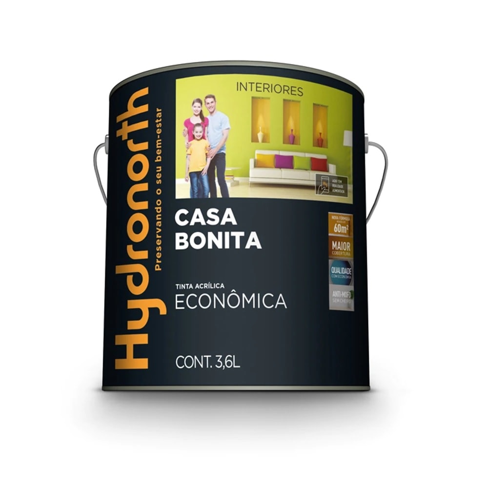 Tinta Acrílica Hydronorth Casa Bonita Branco 3,6L