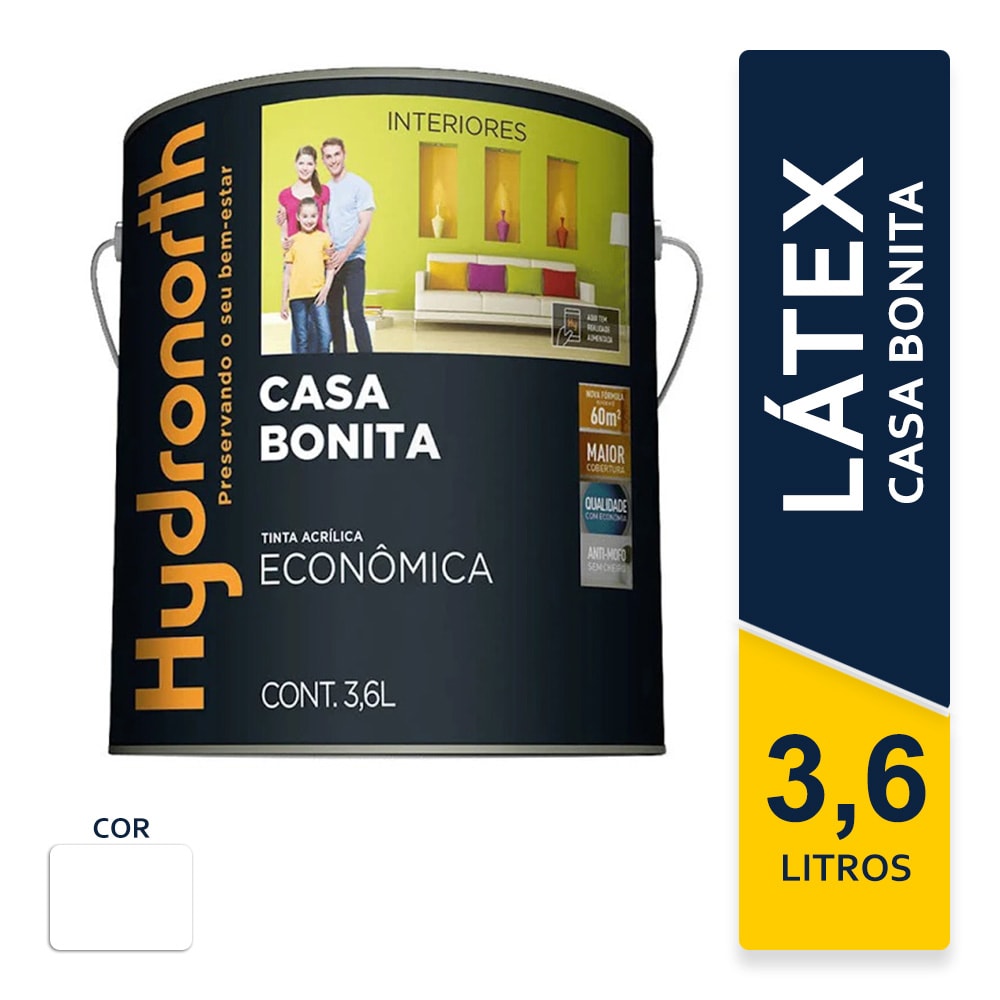 Tinta Acrílica Hydronorth Casa Bonita Branco 3,6L