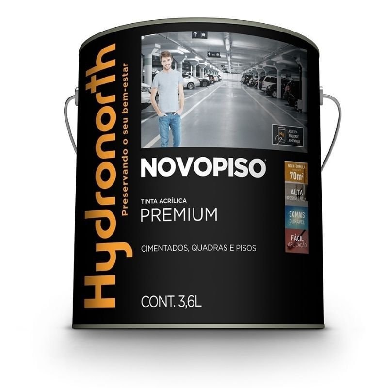 Tinta Acrílica Hydronorth Novopiso Grafite 3,6L