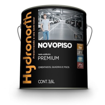 Tinta Acrílica Hydronorth Novopiso Grafite 3,6L