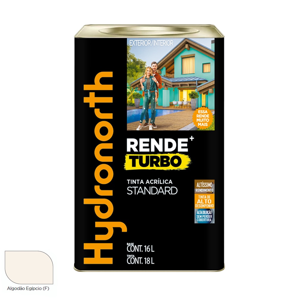 Tinta Acrílica Hydronorth Rende+ Turbo Standart 18L Algodão Egipcio - 00092680