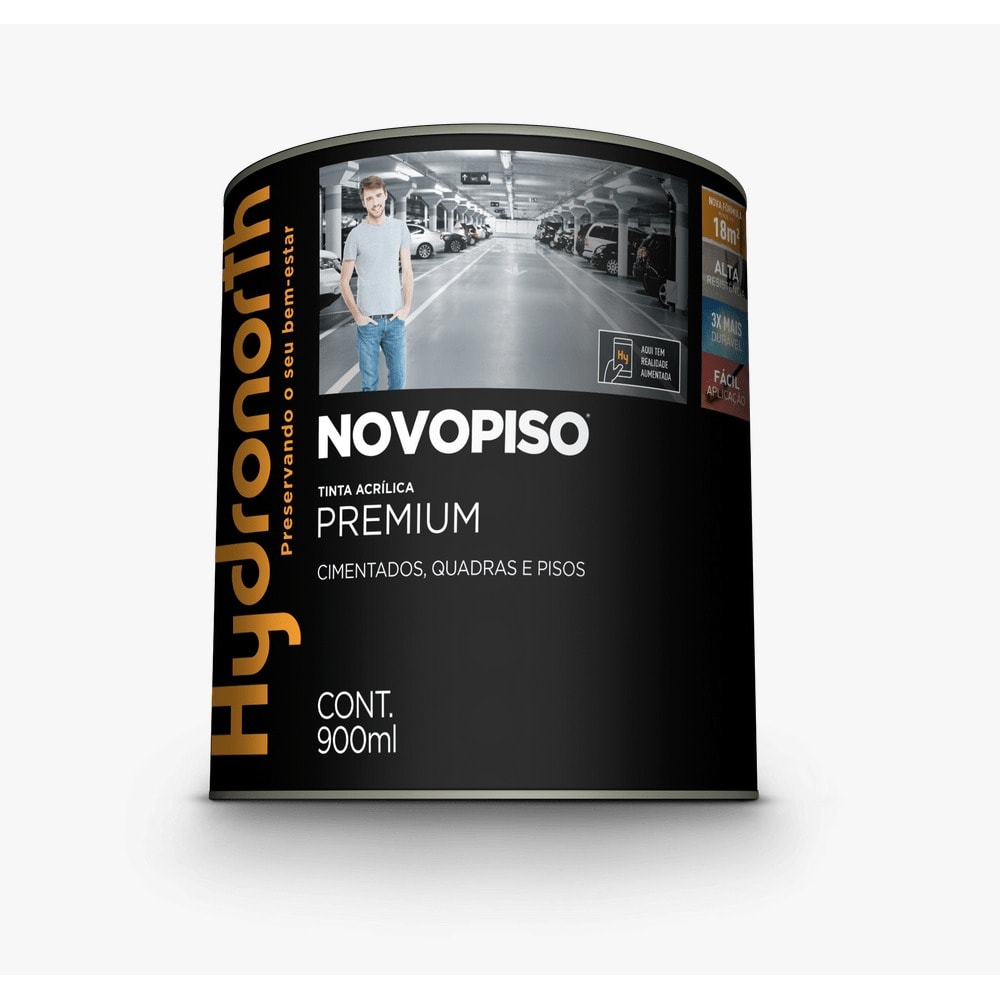 Tinta Acrílica Premium Novopiso Hydronorth Preto 0,9 Litros - 5704