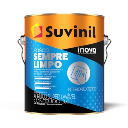 Tinta Acrílica Sempre Limpo Suvinil Branco 3,6L - 50842053