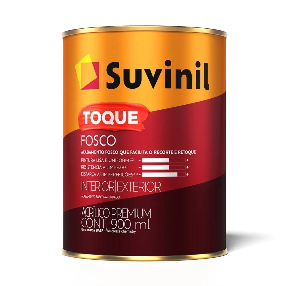 Tinta Acrílica Suvinil  0,9L Toque Fosco Branco - 50841845