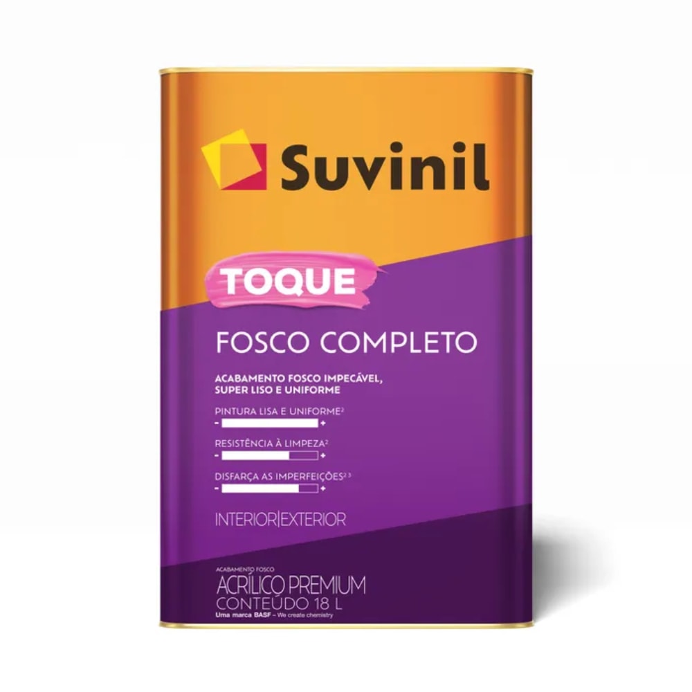 Tinta Acrílica Suvinil 18L Toque Fosco Completo Areia - 50841625