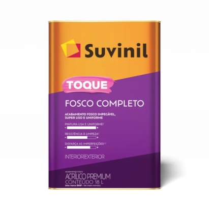 Tinta Acrílica Suvinil 18L Toque Fosco Completo Branco - 50841593