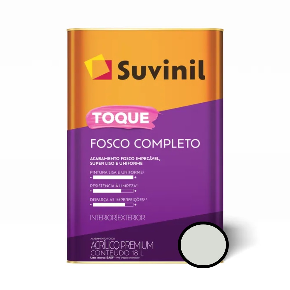 Tinta Acrílica Suvinil 18L Toque Fosco Completo Gelo - 50841622