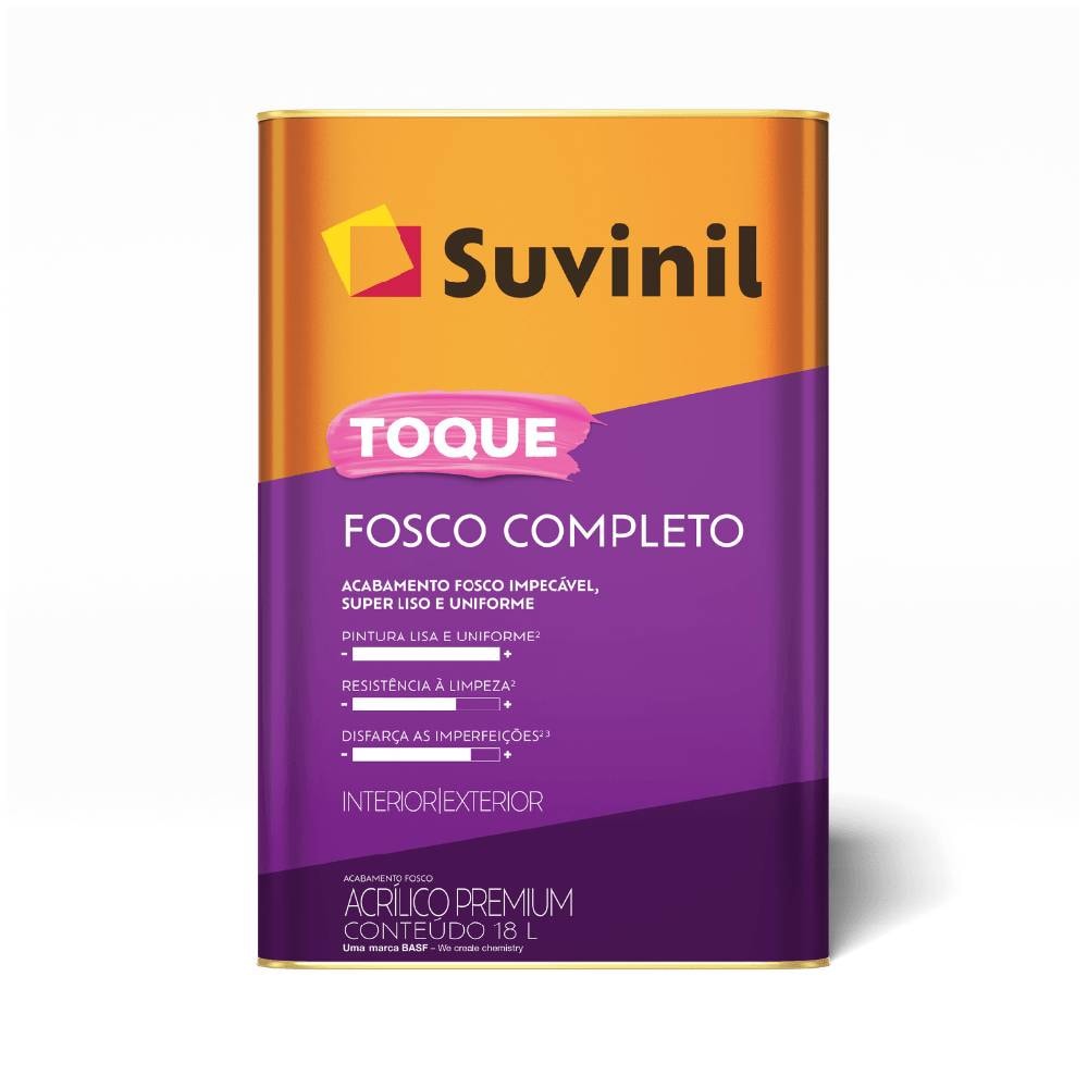 Tinta Acrílica Suvinil 18L Toque Fosco Completo Palha - 50841618
