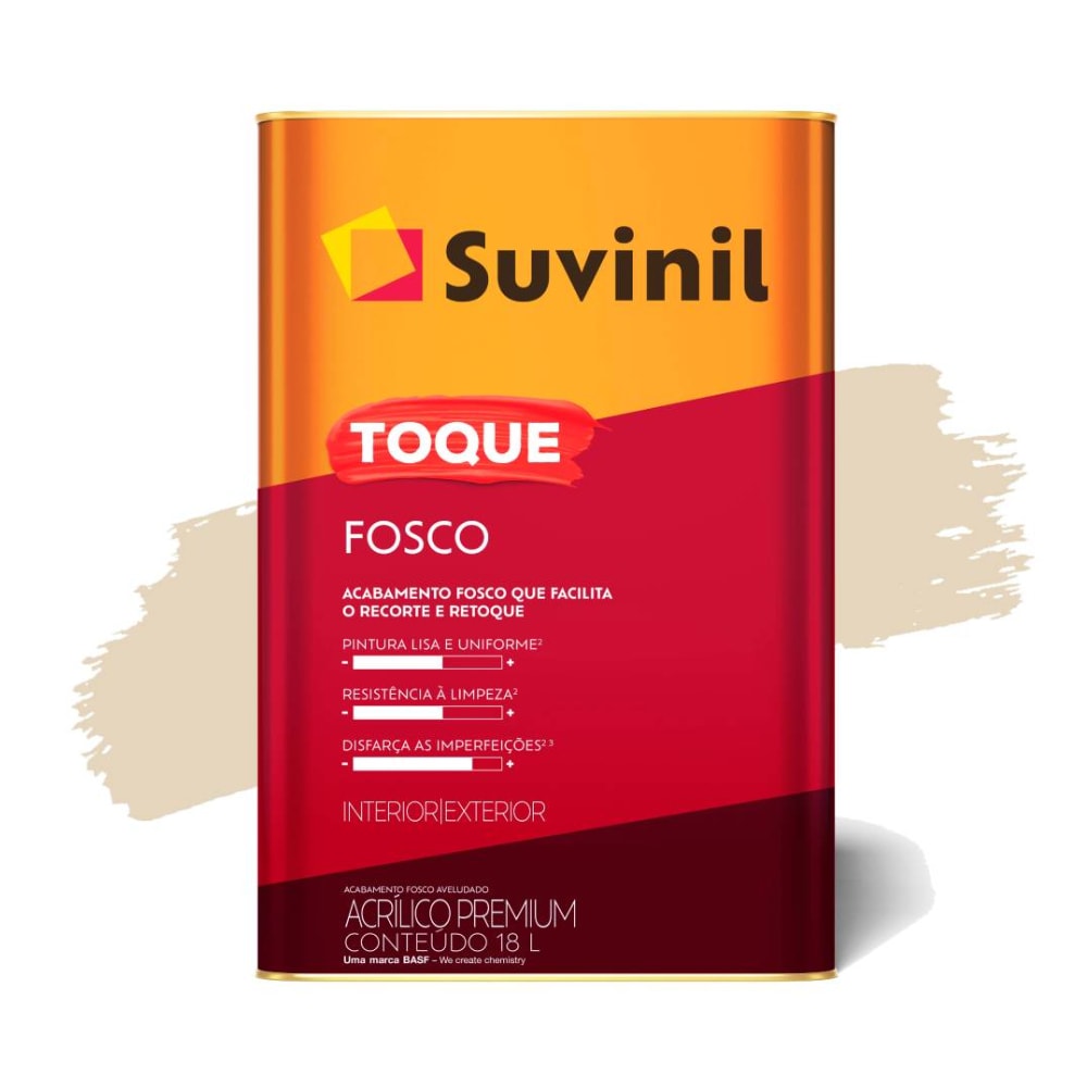 Tinta Acrílica Suvinil 18L Toque Fosco Palha - 50841806