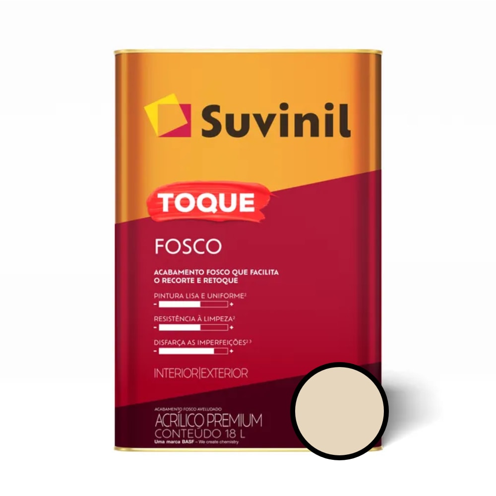 Tinta Acrílica Suvinil 18L Toque Fosco Palha - 50841806