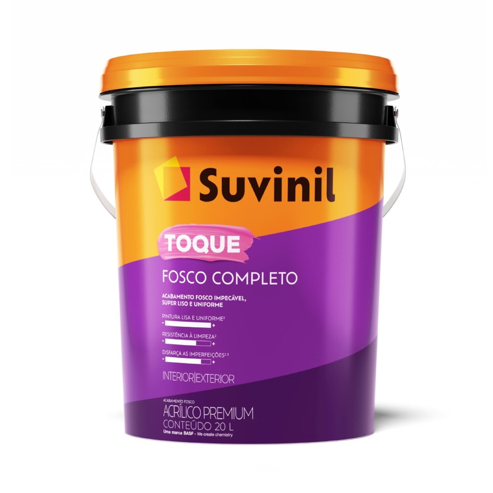 Tinta Acrílica Suvinil 20L Toque Fosco Completo Branco - 50841587