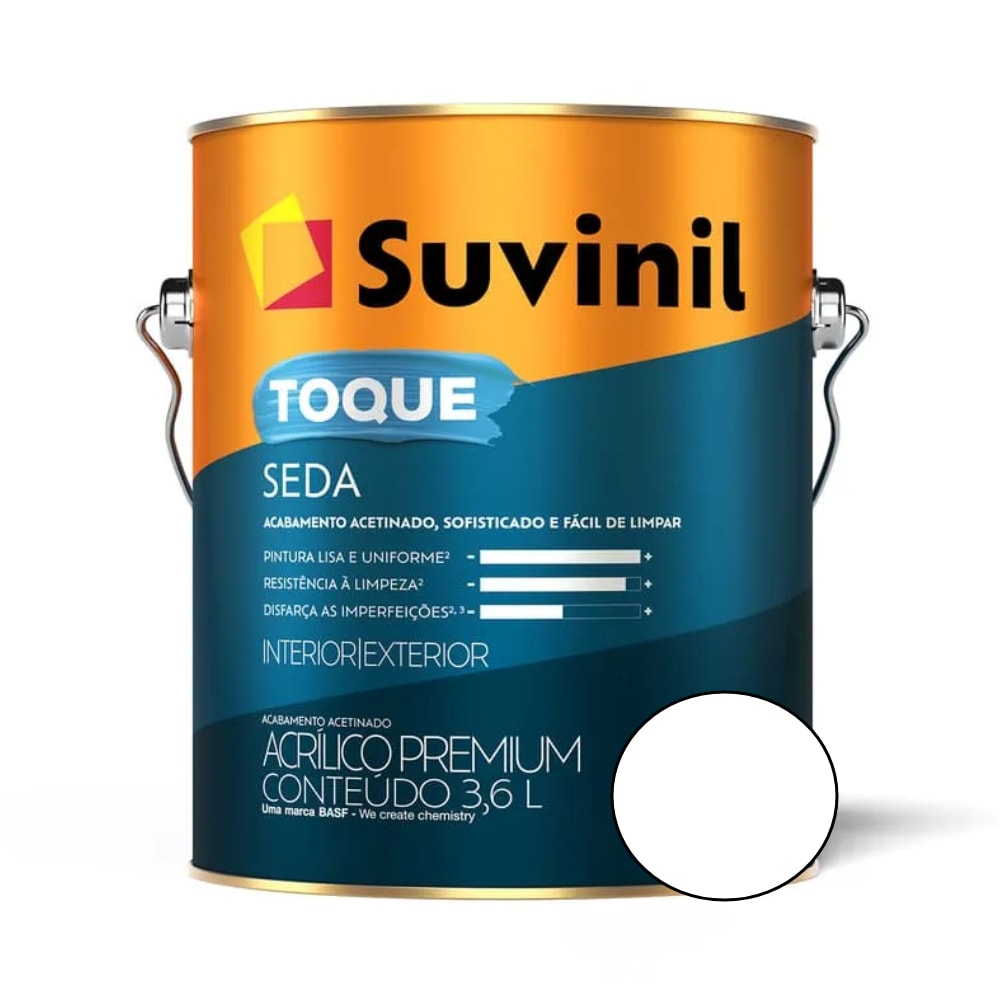 Tinta Acrílica Suvinil 3,6L Toque de Seda Branco - 50839872