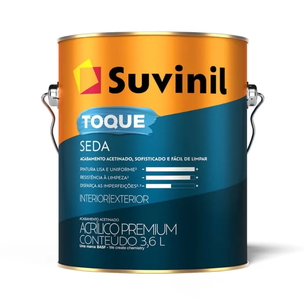 Tinta Acrílica Suvinil 3,6L Toque de Seda Branco - 50839872